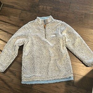 small USA palm reversible sweater. Runs a hair big